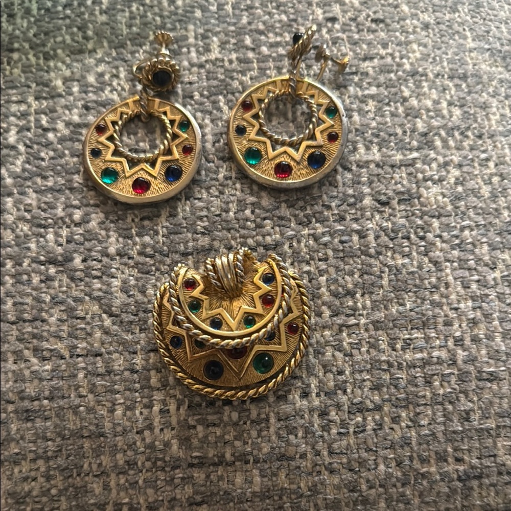 Vibrant Gold and Multicolor Gemstone Earrings
